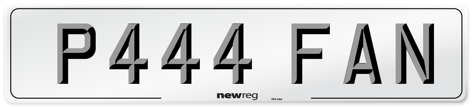 P444 FAN Number Plate from New Reg